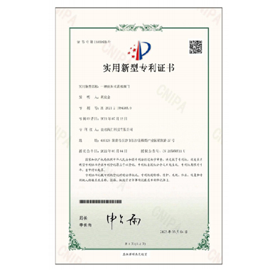 太阳集团tyc4633阀门_专利证书