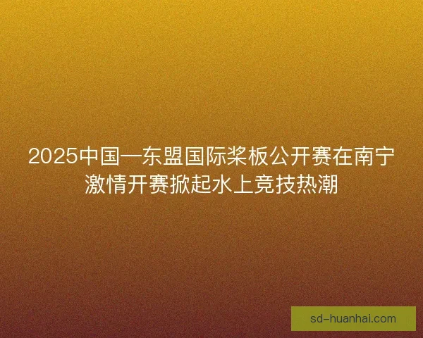 2025中国—东盟国际桨板公开赛在南宁激情开赛掀起水上竞技热潮