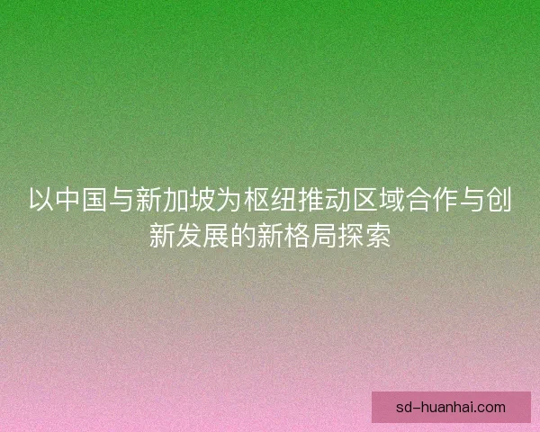 以中国与新加坡为枢纽推动区域合作与创新发展的新格局探索